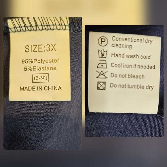 Womens Elegant Navy Blue 3/4 Sleeve Stretchy Belted Minimalist Maxi Dress 3X - Picture 4 of 7